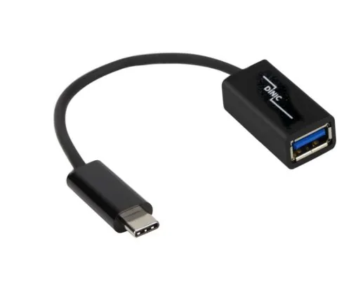 DINIC USB 3.2 Adapter Typ C St. auf USB 3.0 A Bu., 0,2m, OTG-fähig, schwarz